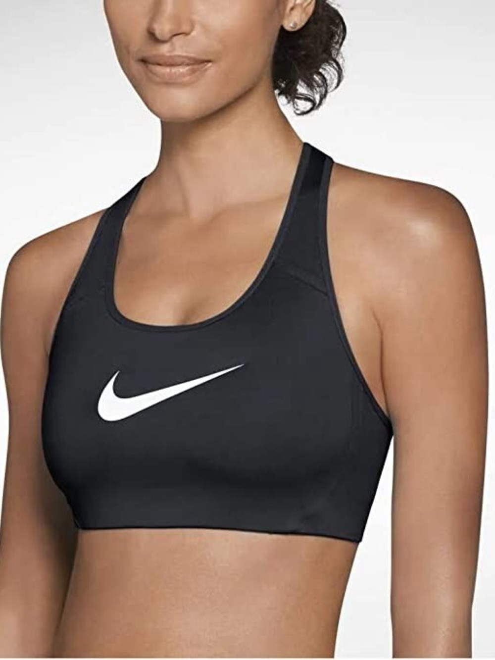 Nike Black Sports Bra with White Swoosh Racerback